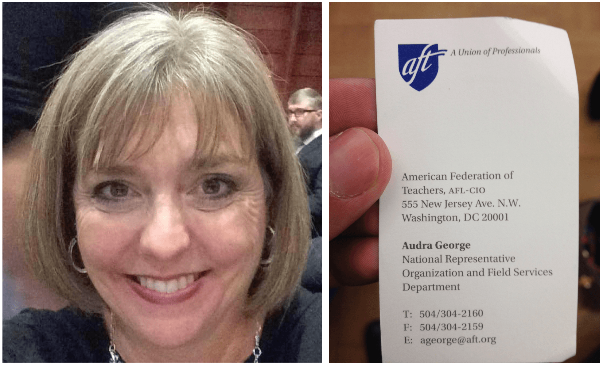 AFT's Audra George: Not as nice as she appears in this photo.