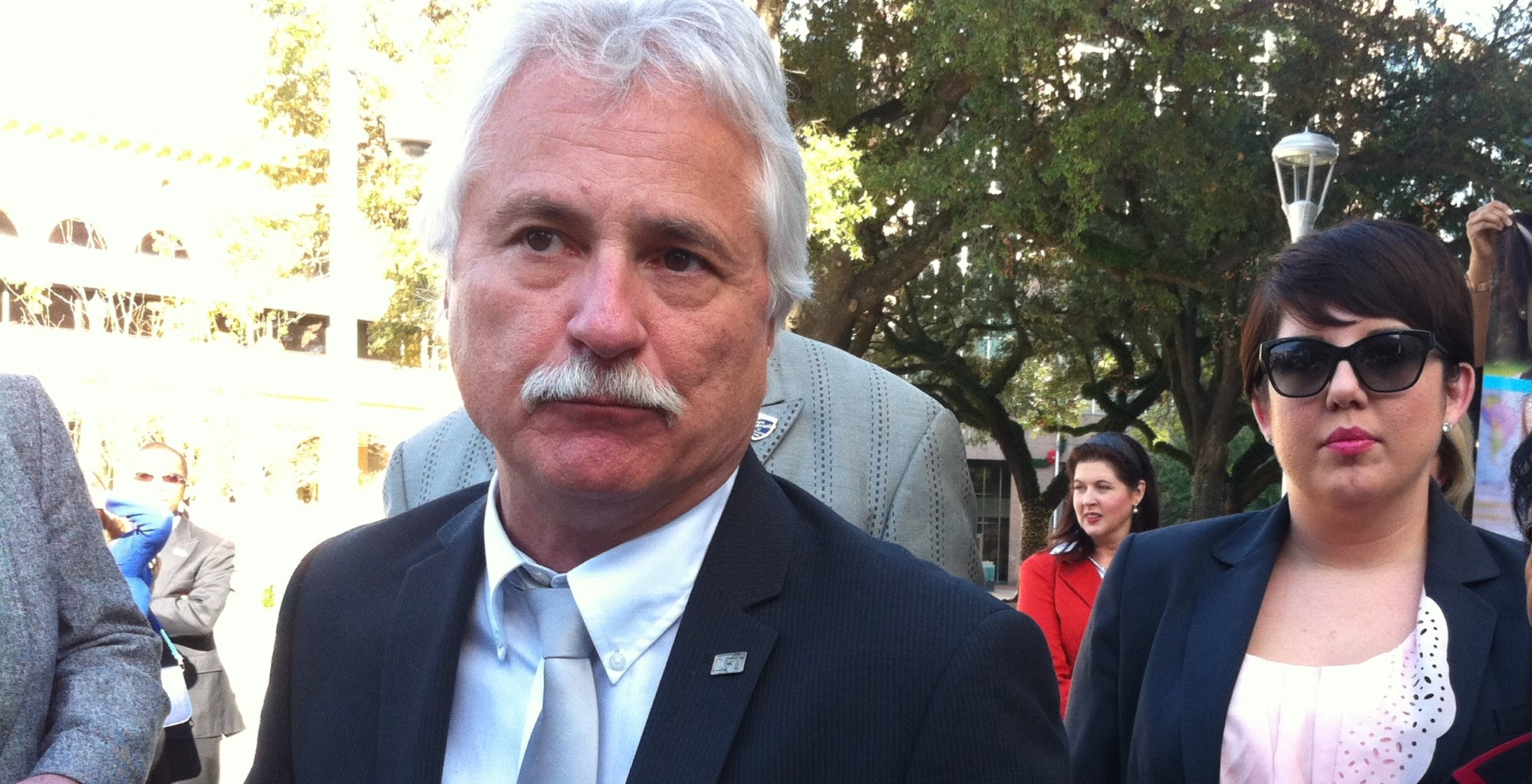 Wray with LFT's former president, Steve Monaghan.